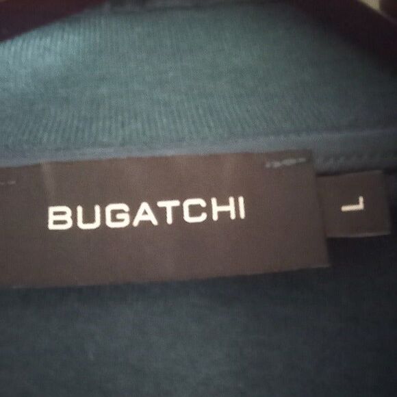 Bugatchi Large Mock Neck Heather Quarter Zip Sweater-Pullover-Peacock-Nylon Trim - Picture 8 of 10